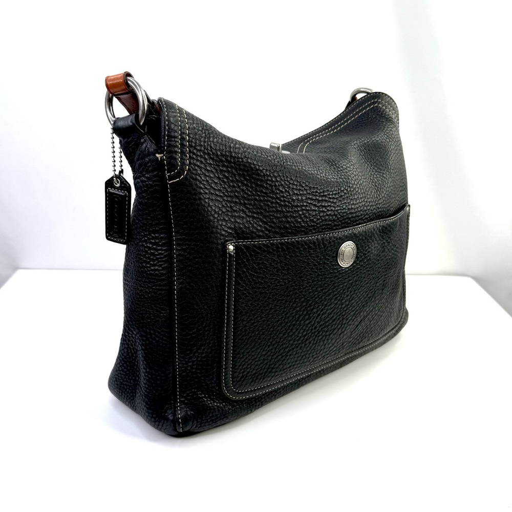 Coach Black Pebbled Leather Chelsea Turn Lock Hobo Y2K Vintage Shoulder Bag - Picture 6 of 13